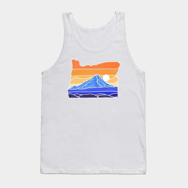 Mt. Hood Sunrise Color Block Tank Top by FernheartDesign